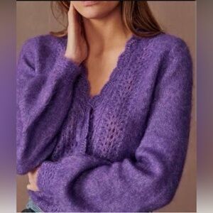 Sezane Angelie Purple Cardigan